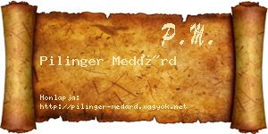 Pilinger Medárd névjegykártya